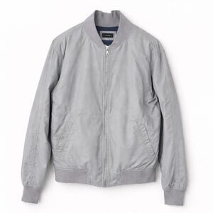 ZANEROBE Light Gray Bomber Jacket Mens Large